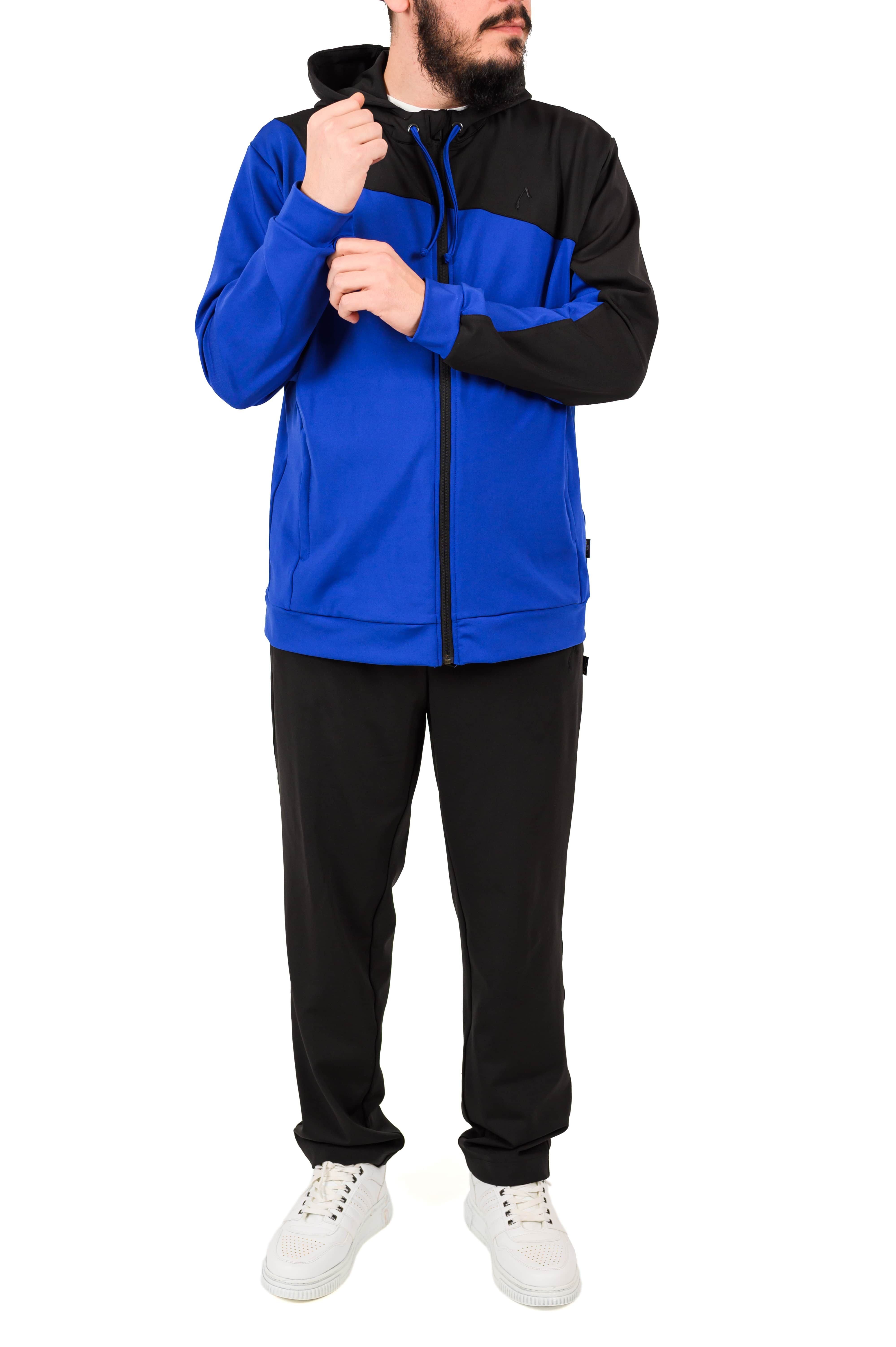 Authentic Klein Sportanzug Herren Sport und Freizeitanzug Royalblau und Schwarz