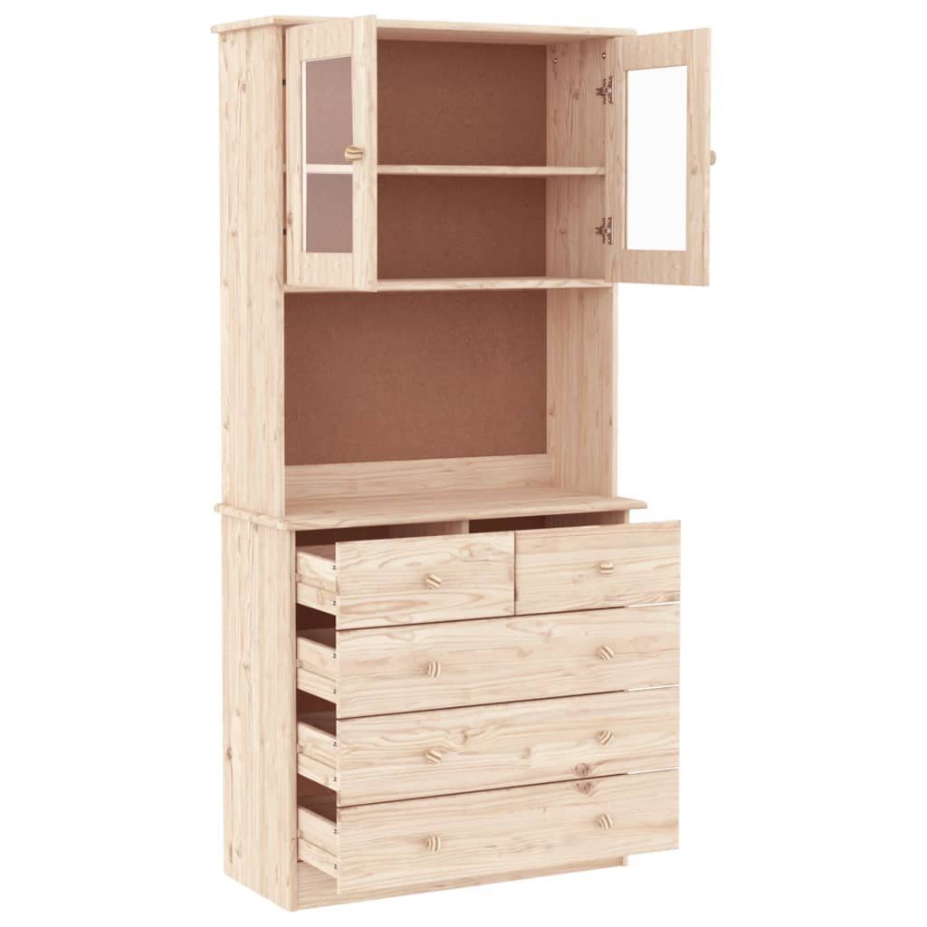 vidaXL Sideboard Highboard ALTA 77x35x165 cm Massivholz Kiefer (1 St)