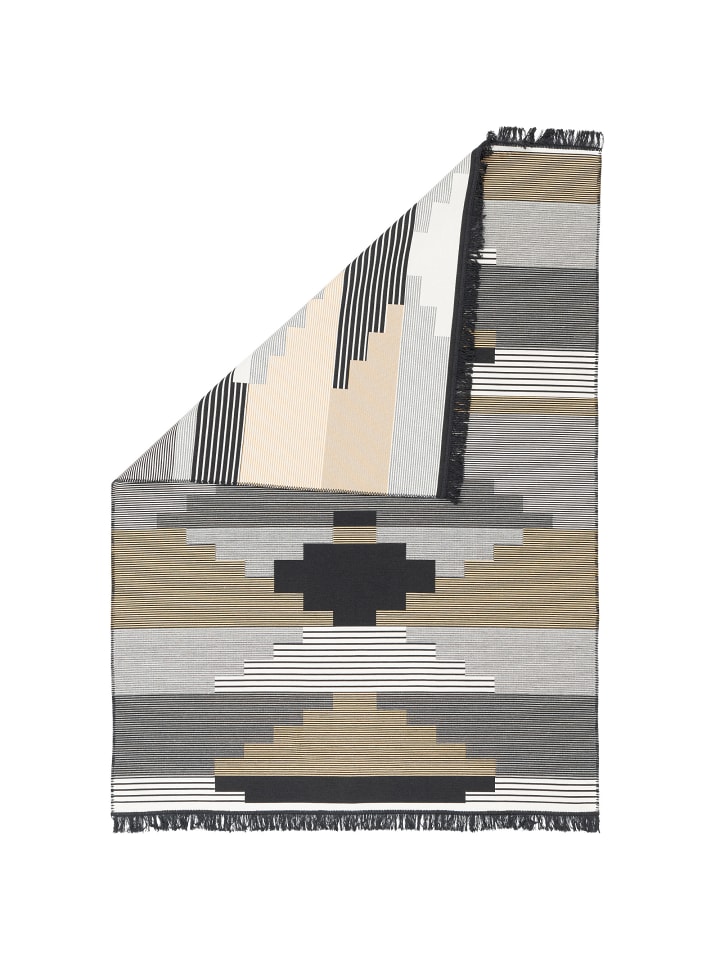 Pergamon Teppich Beidseitig Ethno Kelim Style in Grau Beige günstig kaufen