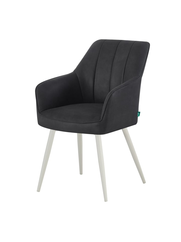 DUBI Möbel 2er-Set: Drehstuhl THOMAS-SANA in Wildleder-Schwarz - (B)57 x (H)85 x  (T)62 cm günstig kaufen onesize