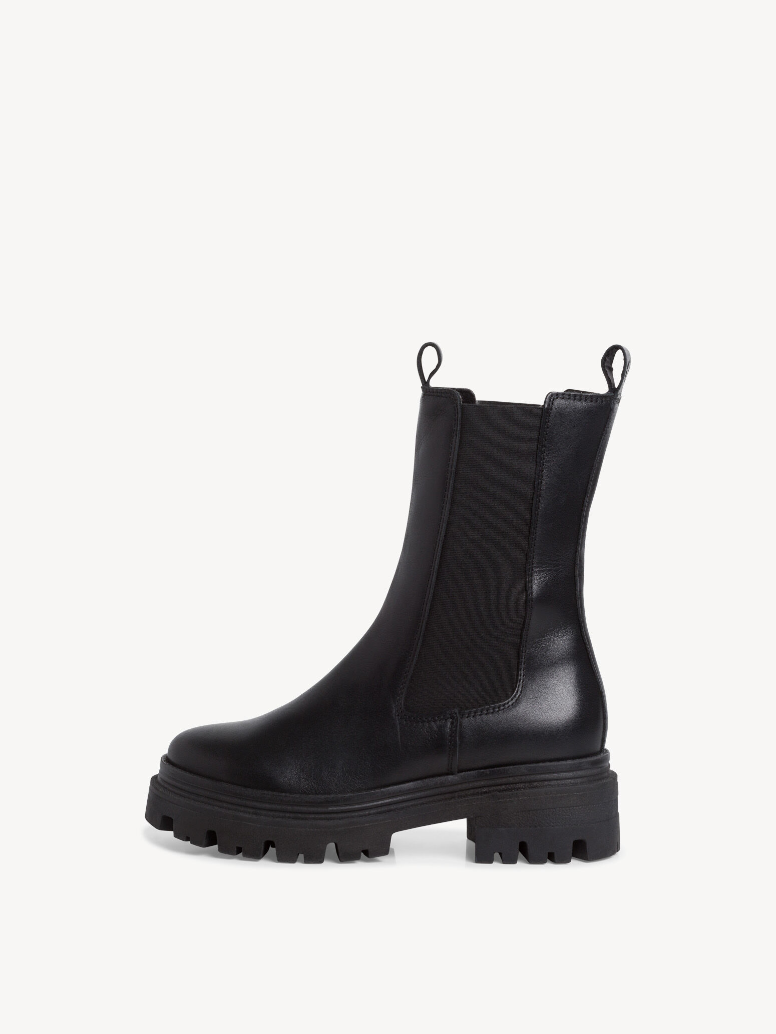 Bottine Chelsea en cuir - noir