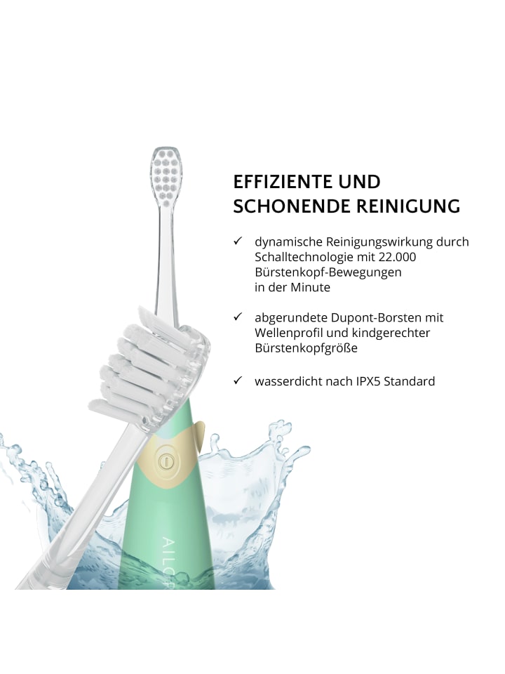 Ailoria BUBBLE BRUSH Kinder-Schallzahnbürste in grün günstig kaufen onesize