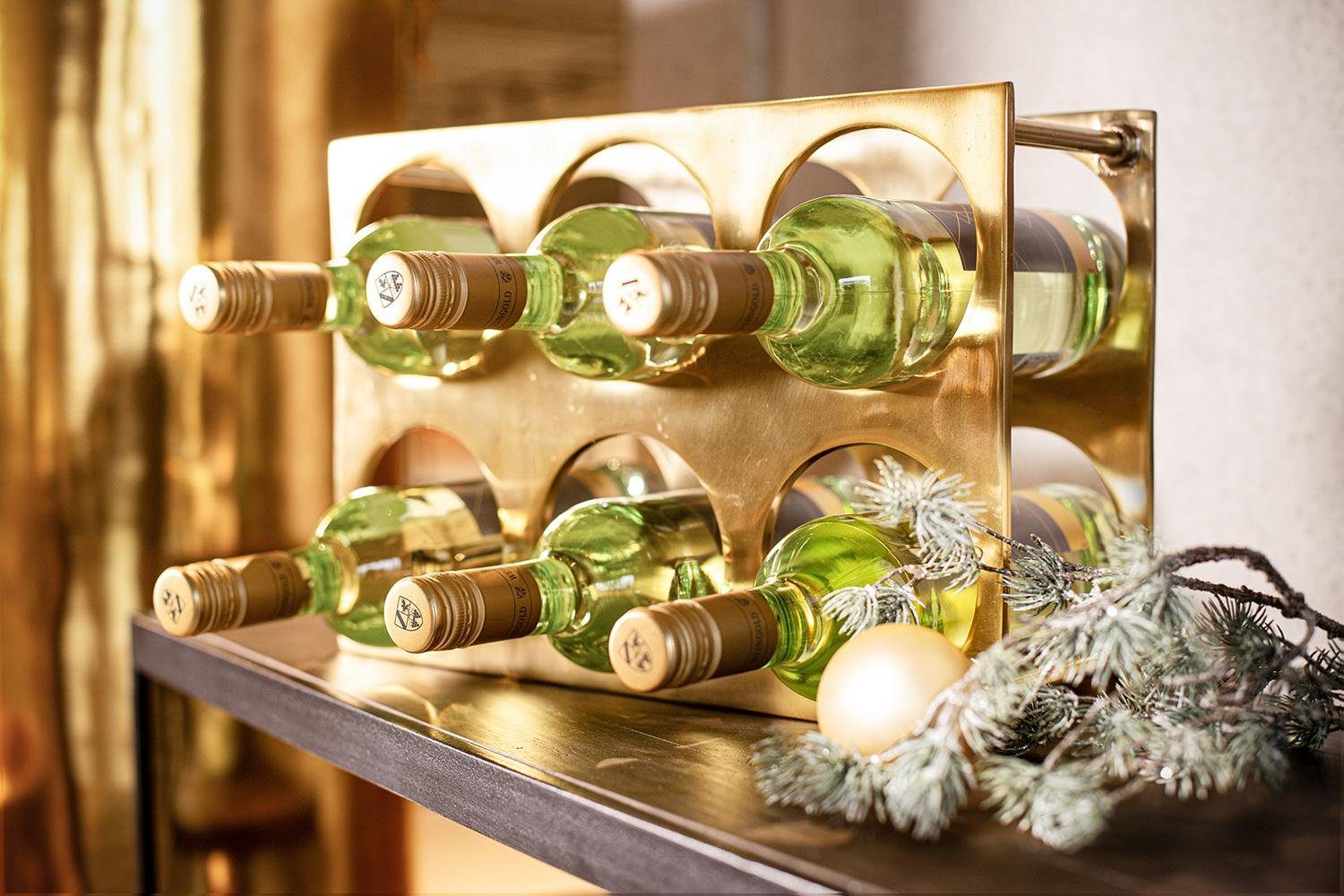 fleur ami Weinregal Vinsanto - Weinregal 37x12/25 cm, Messing glänzend