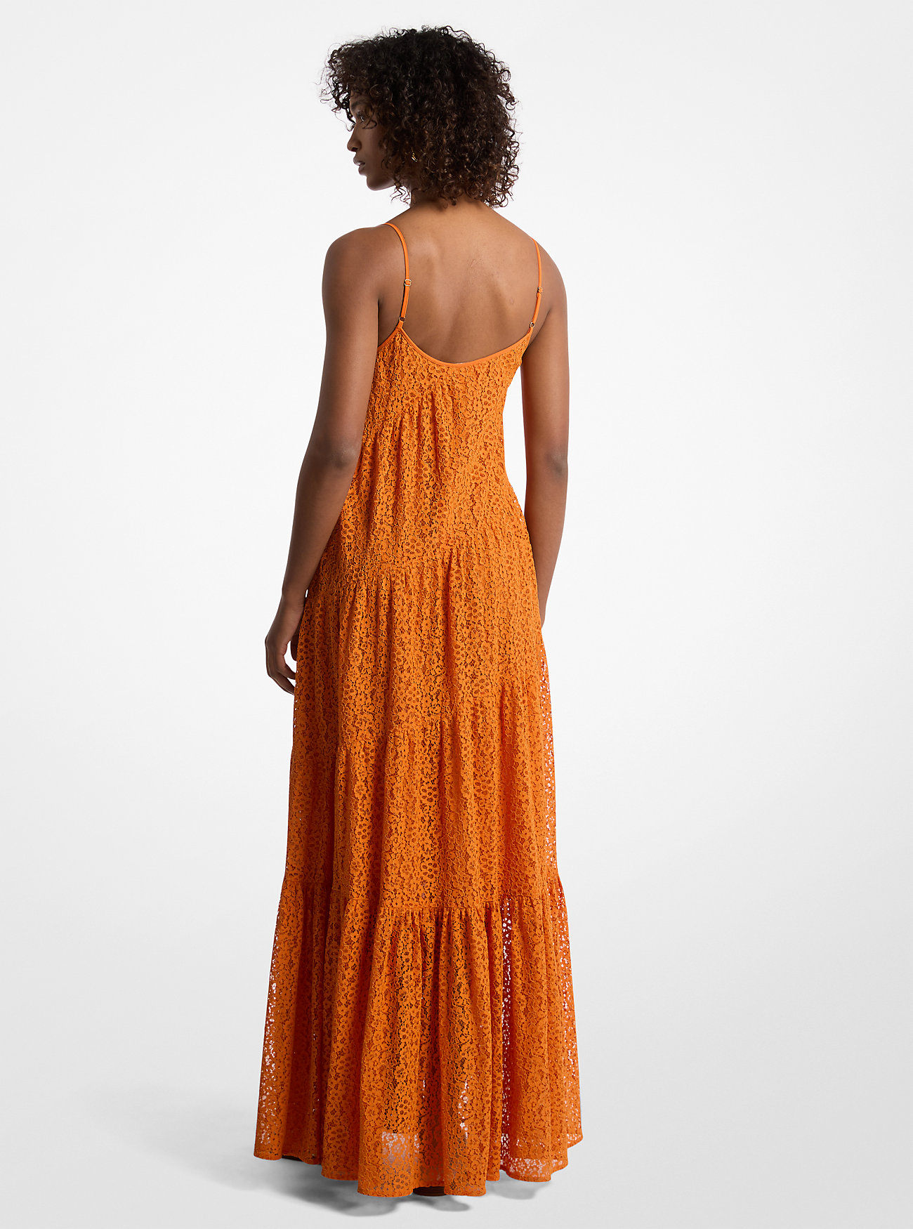 Floral Lace Tiered Slip Dress - LORANGE