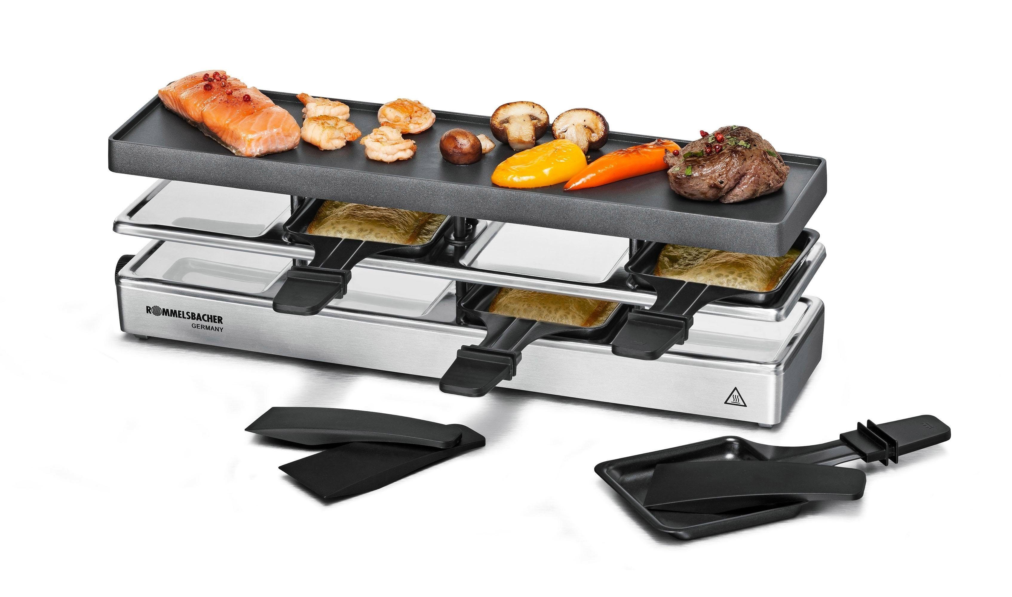 Rommelsbacher Raclette RC 800, 4 Raclettepfännchen, 730 W