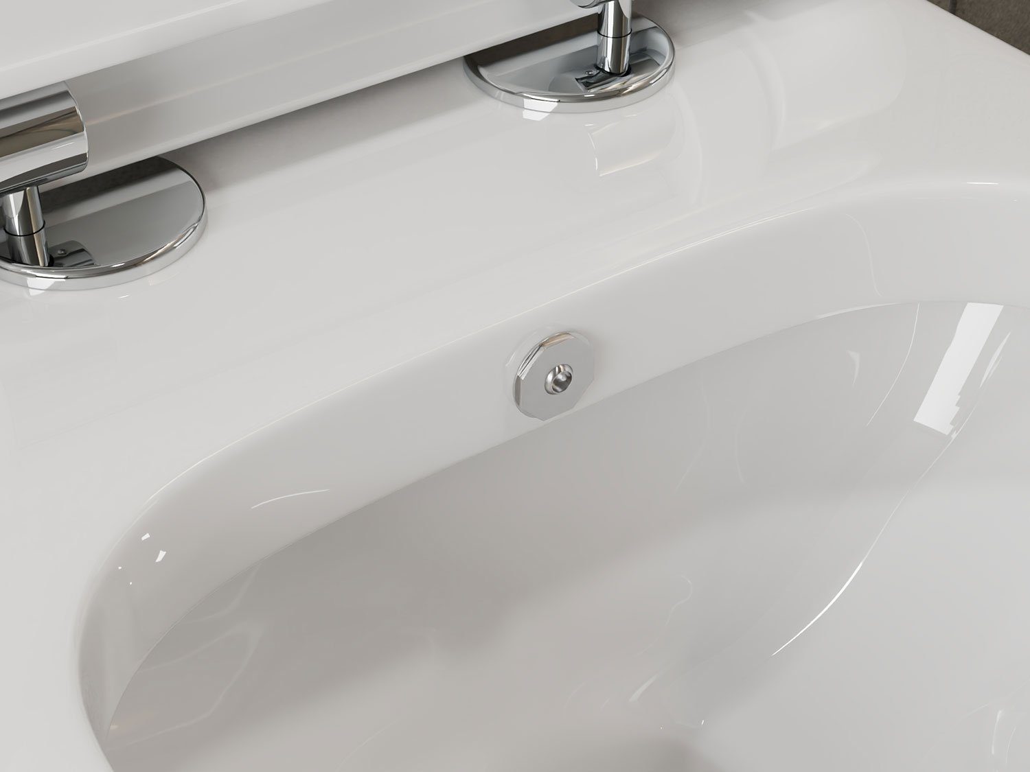 SSWW Tiefspül-WC Design Hänge Dusch-WC Toilette inkl. Ventil &, Wandmontage, Abgang waagerecht