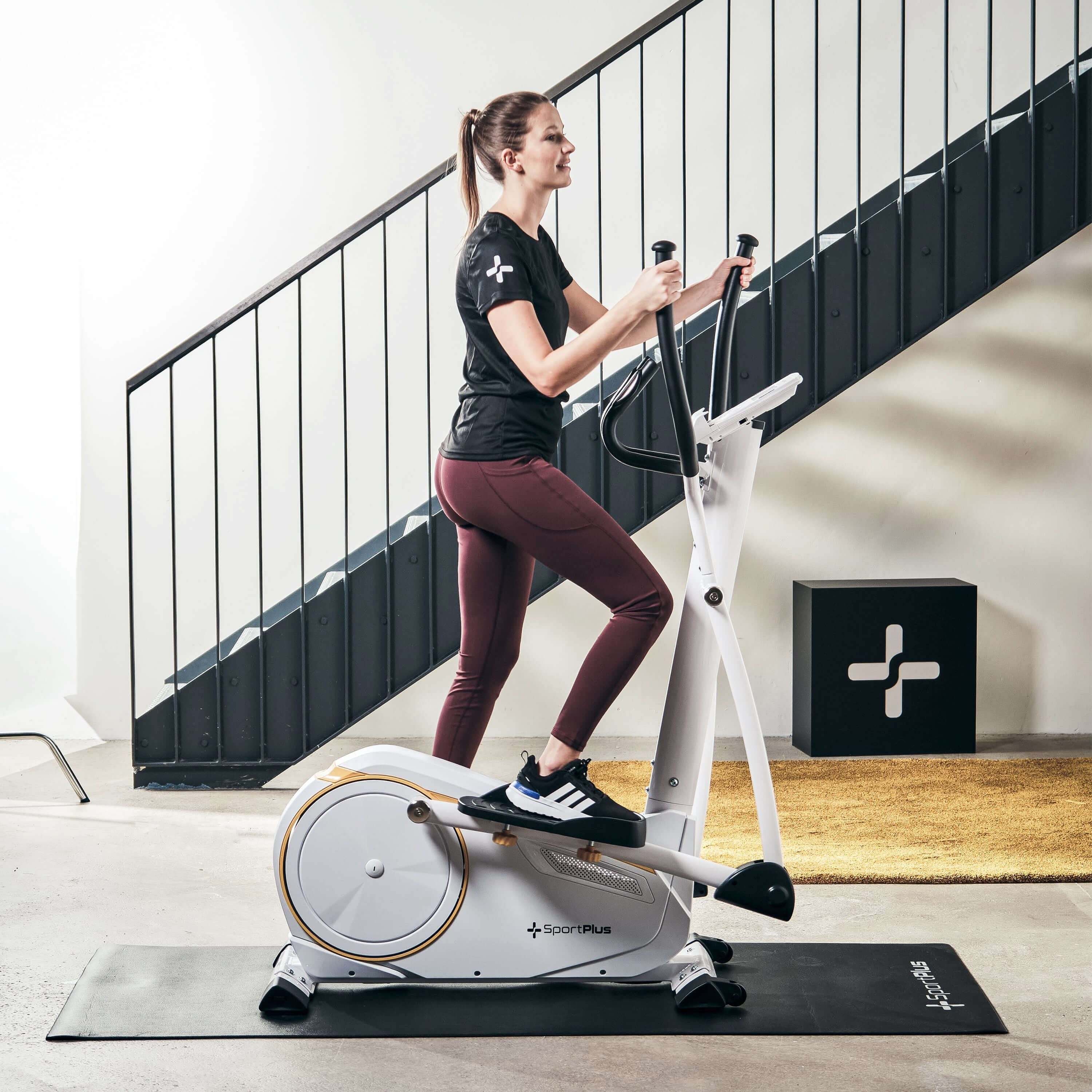 SportPlus Crosstrainer SP-ET-9600-W-iE, Crosstrainer, Ellipsentrainer, 17 kg Schwungmasse, 24 Widerstandsstufen, SP-ET-9600-W-iE