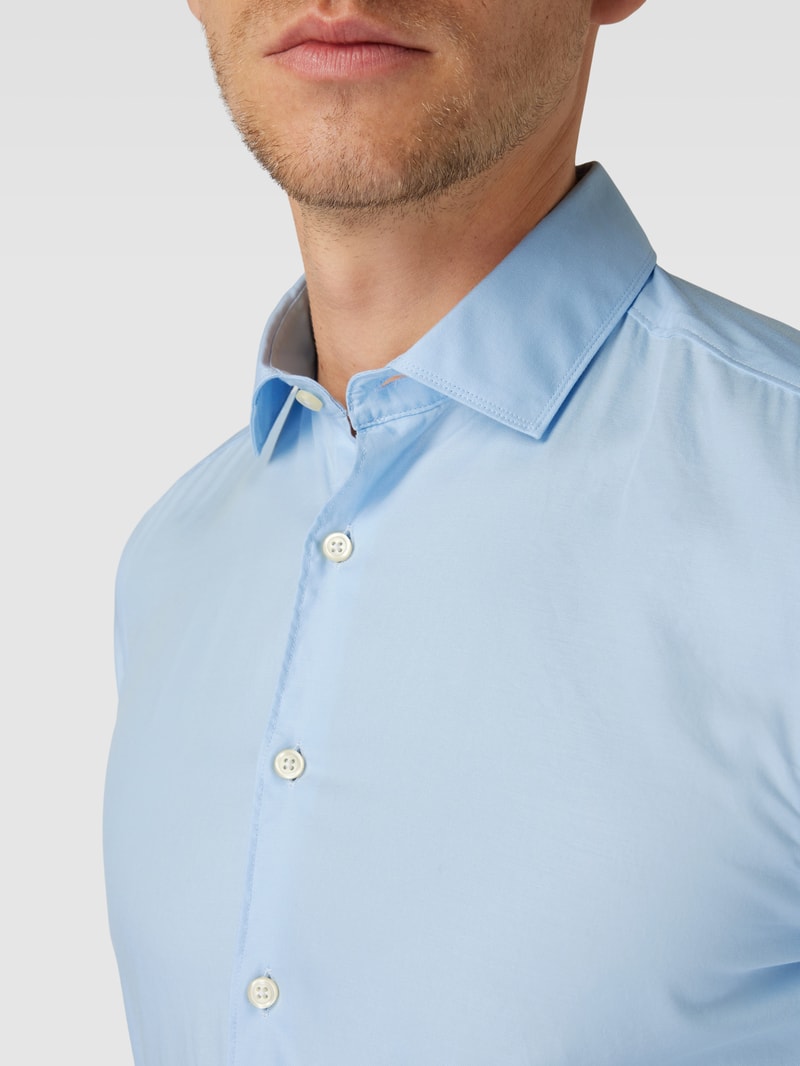 Regular Fit Business-Hemd mit Kentkragen in bleu