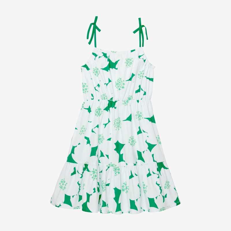 Robe fille maxi fleurs verte Catimini
