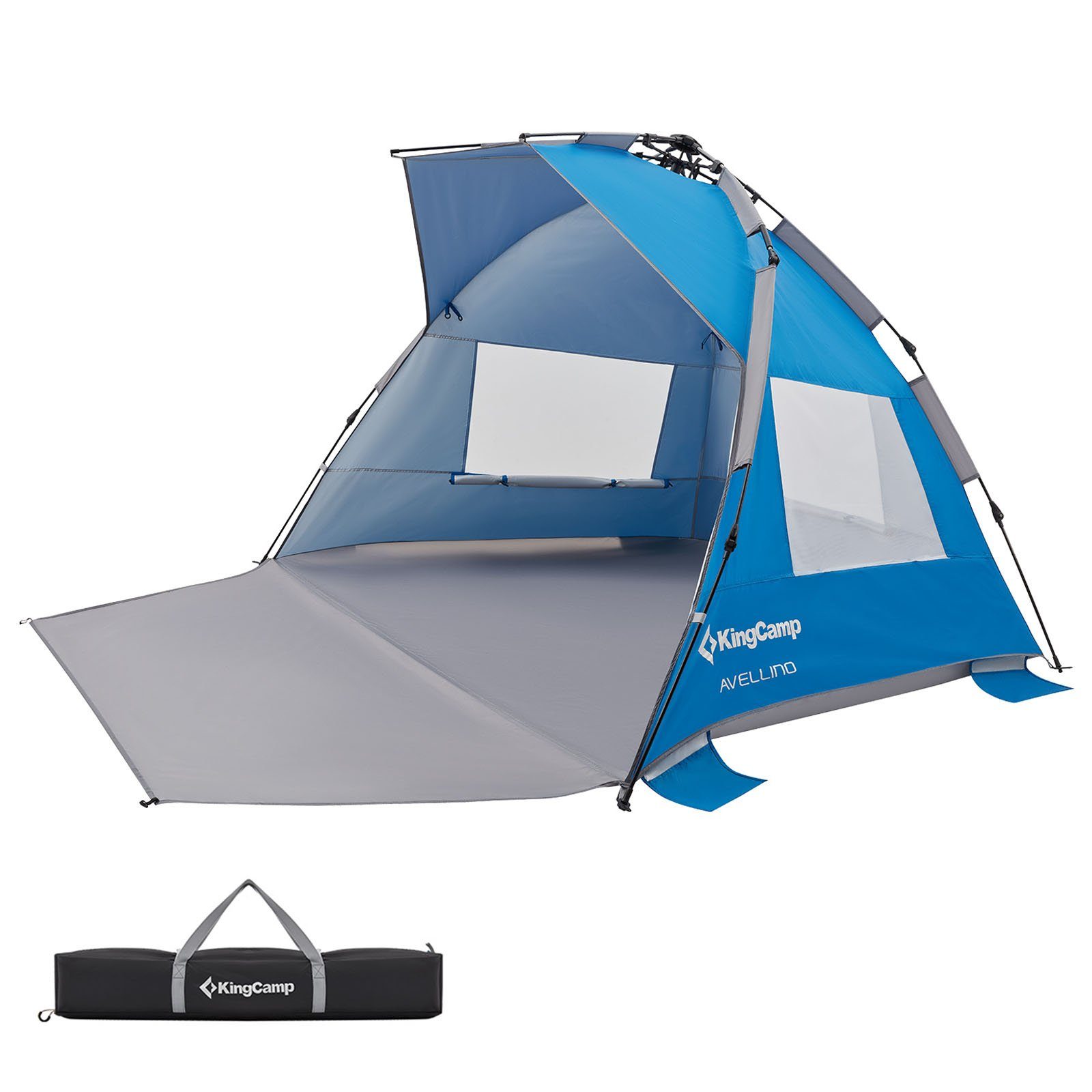KingCamp Strandmuschel Strand Muschel Avellino Sekunden, Zelt XL Quick Pop Up Automatik UPF50+