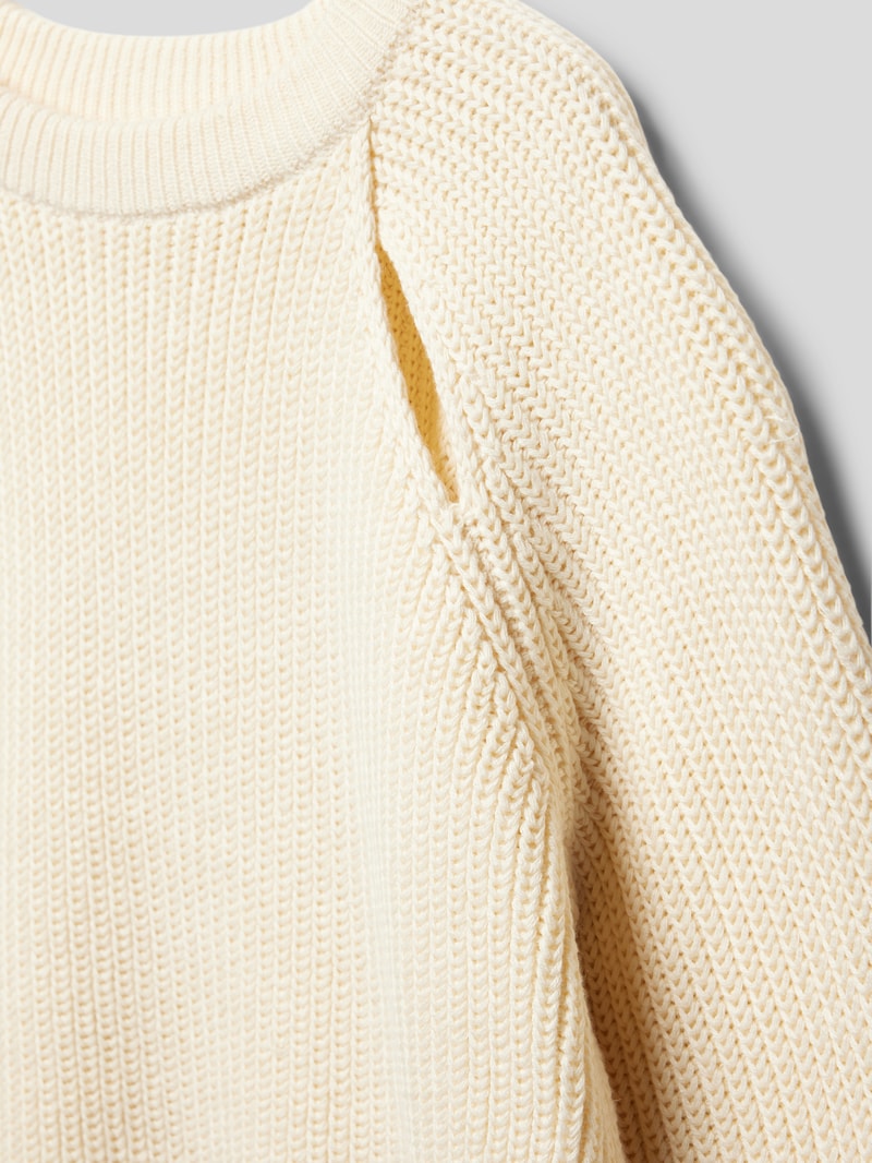Strickpullover mit Cut Out in ecru