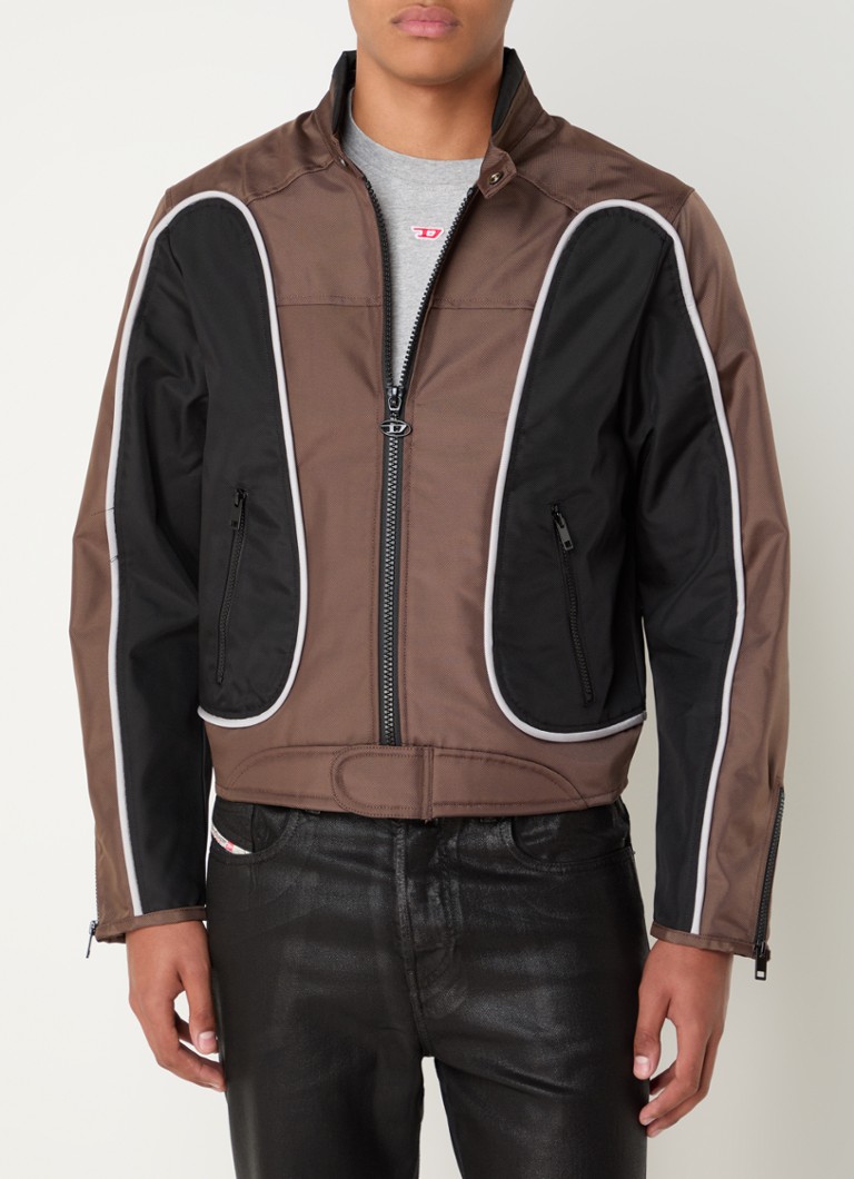 Diesel jacket with logo embroidery and zip pockets