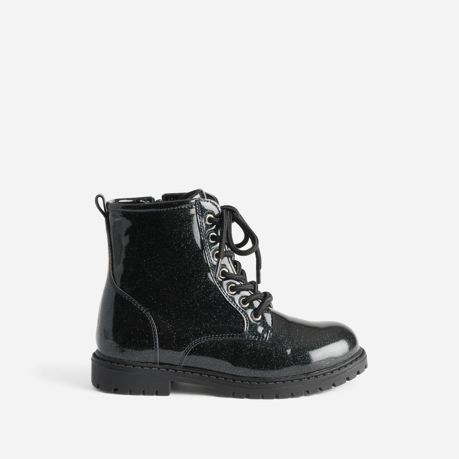 Boots BUGGY noir pailleté à lacet