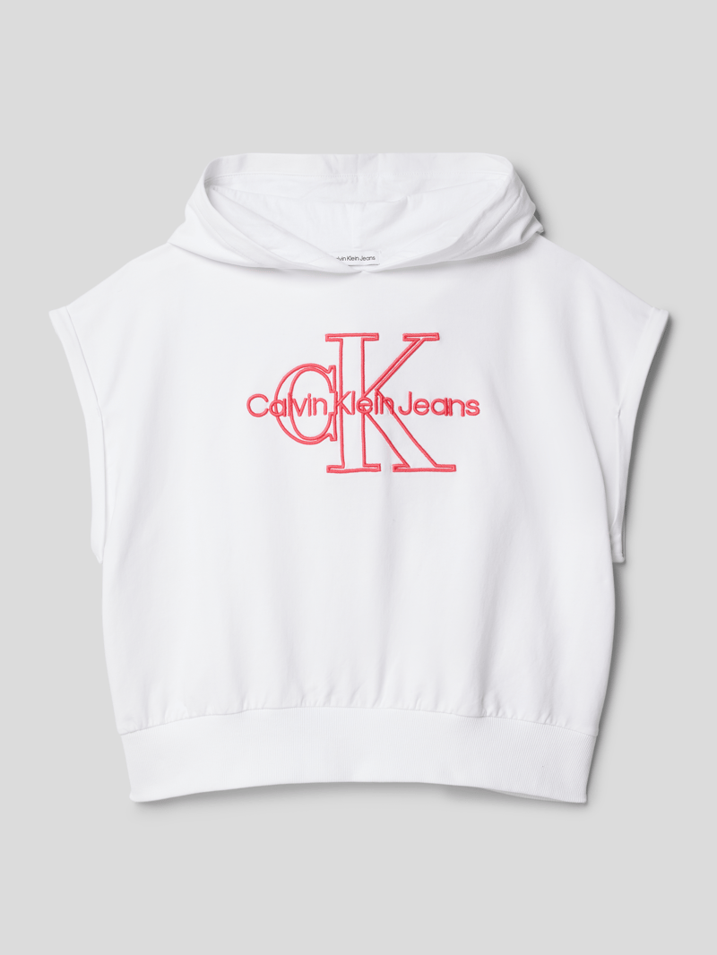 Sweatshirt mit Kapuze Modell 'EMBROIDERY' in weiss