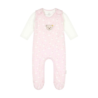 Set Strampler + T-Shirt langarm, rosa für Mädchen