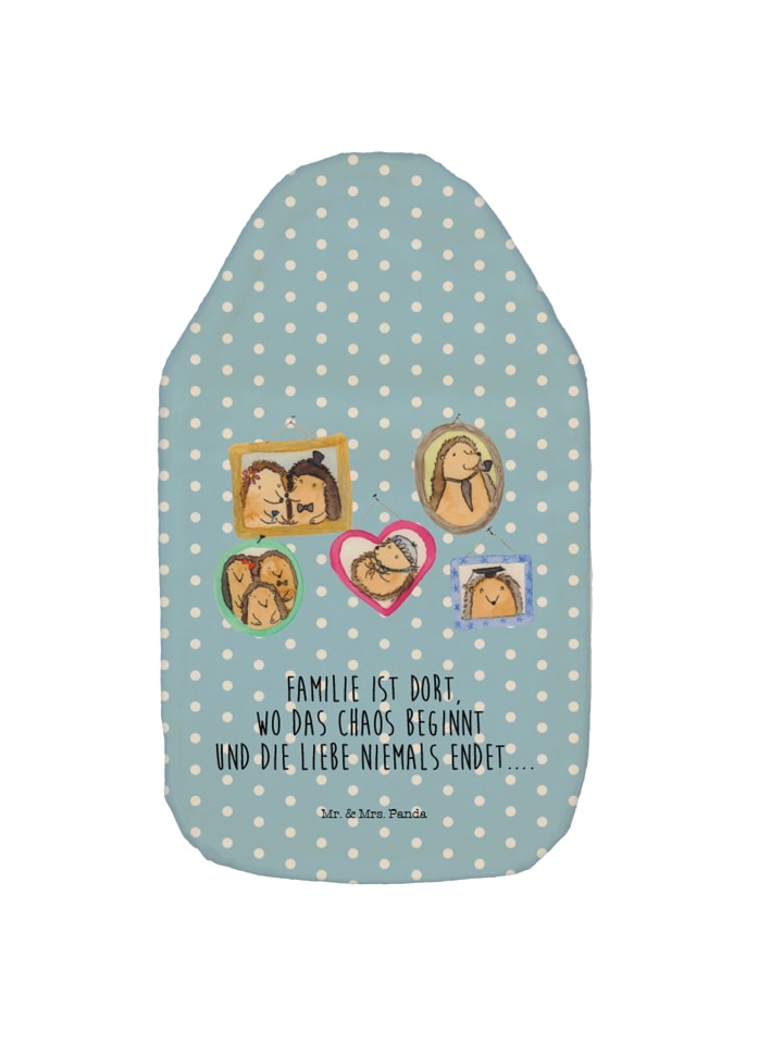 Mr. & Mrs. Panda Wärmflasche Igel Familie mit Spruch in Blau Pastell günstig kaufen onesize