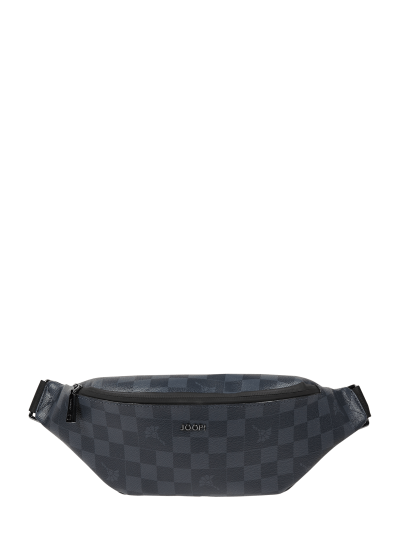 Bauchtasche mit Logo-Muster Modell 'Piazza Leo' in marineblau