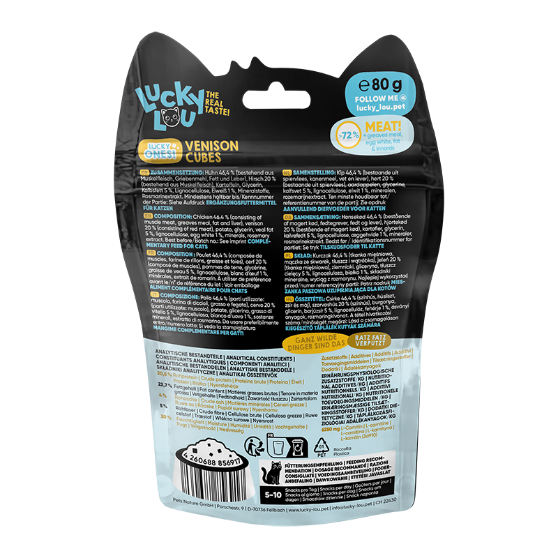 Lucky Lou Snacks Lucky Lou Lucky Ones Cubes 8x80g Hirsch & Huhn