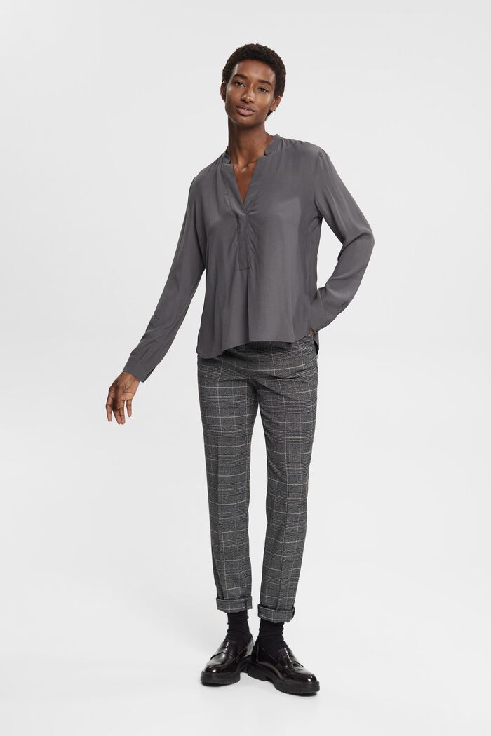 Bluse mit V-Neck, LENZING™ ECOVERO™