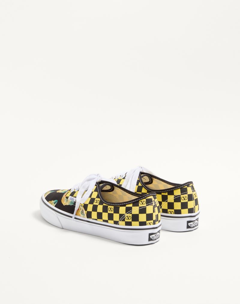 Sneaker Low-Top Valentino Garavani And Vans In Tessuto Con Stampa VLogo Checkerboard E Stampa Le Chat De La Maison