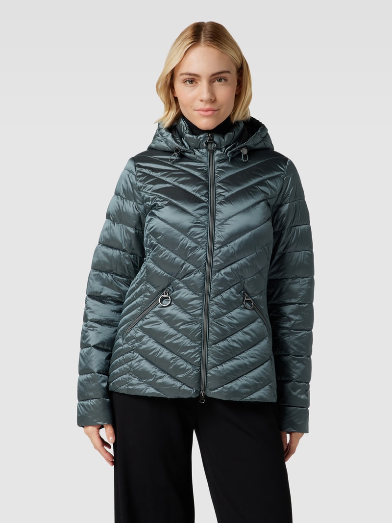 Steppjacke mit Stehkragen in marineblau