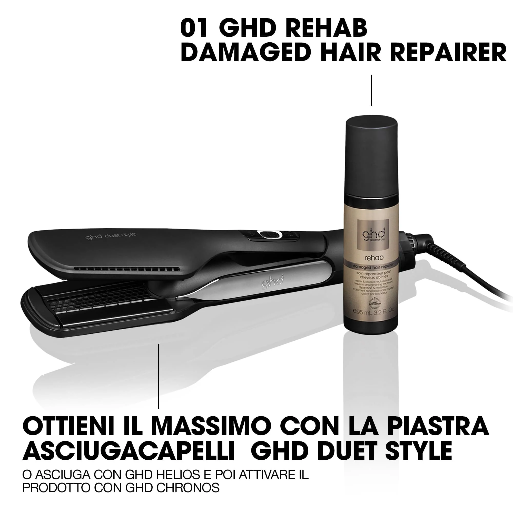 ghd Style Rehab - Obnova poškodovanih las - Lak za oblikovanje in končno obdelavo, prestrukturiranje in rekonstrukcijo las