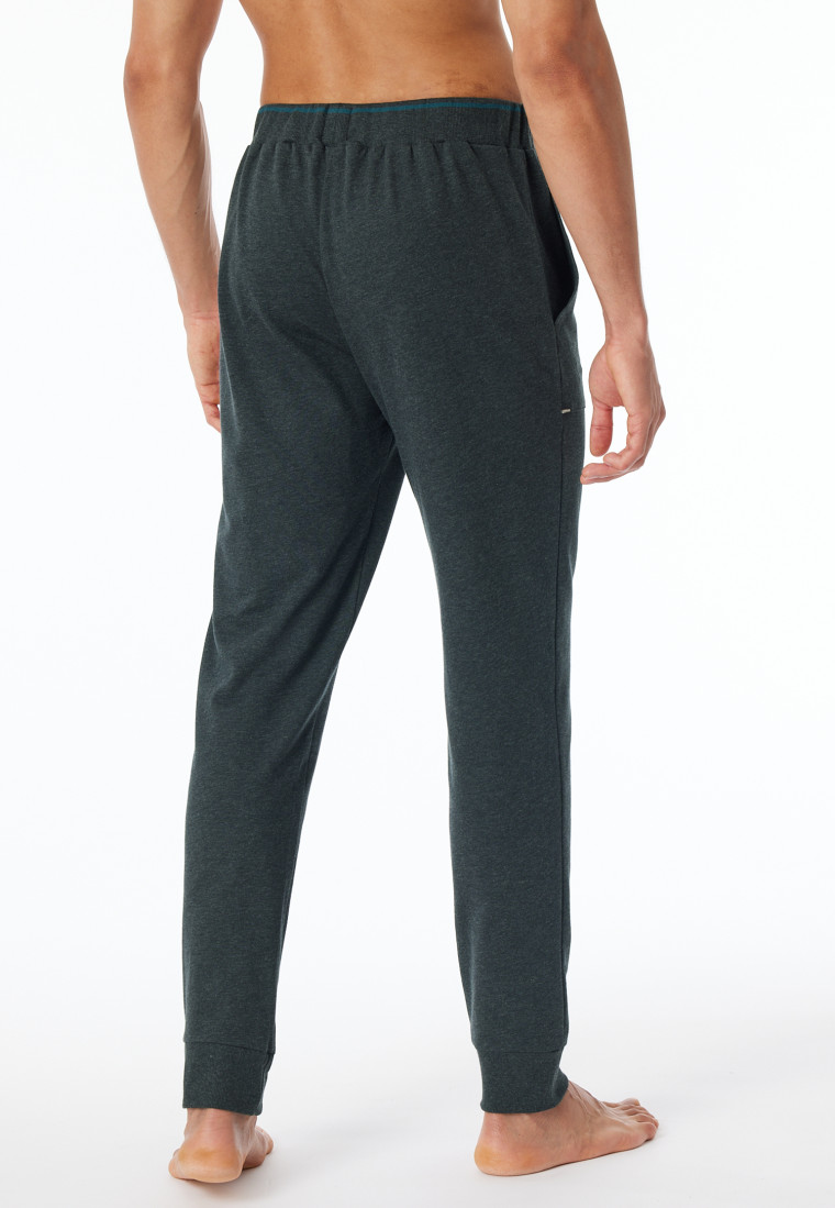 Loungehose lang Organic Cotton Bündchen dunkelgrau meliert - Mix+Relax