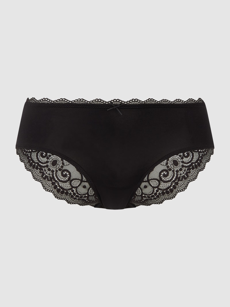 Hipster mit Spitzeneinsatz in schwarz