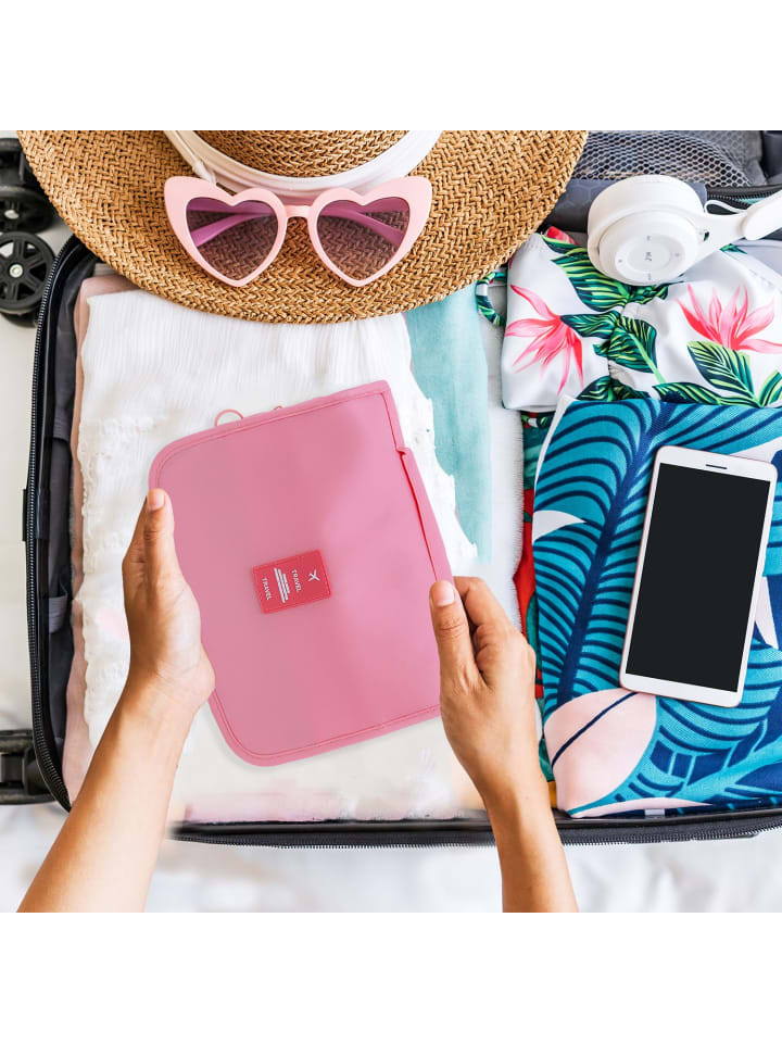 Intirilife Wasserfeste Kosmetiktasche in APRICOT ROSA günstig kaufen onesize