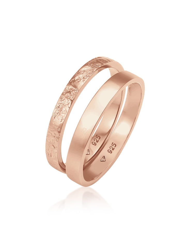 Elli Ring 925 Sterling Silber Ring Set in Rosegold günstig kaufen