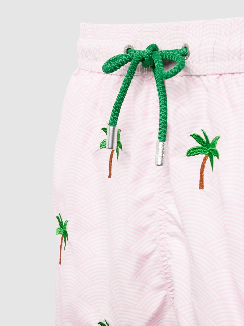 Badehose mit Motiv-Stitching Modell 'LIGHTING EMBROIDERY' in rosa