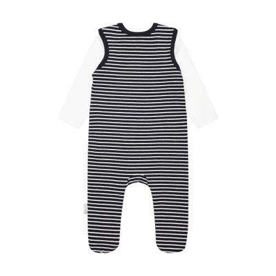 Set Strampler + T-Shirt langarm GOTS, dunkelblau