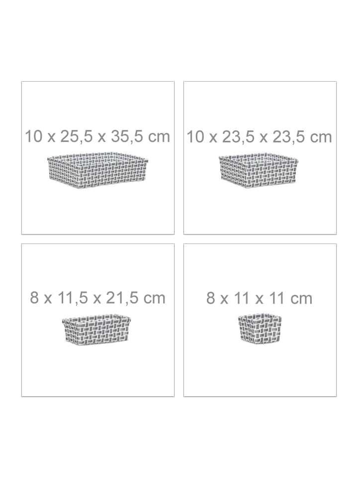 relaxdays 8x Aufbewahrungskorb in Weiss-Grau günstig kaufen onesize