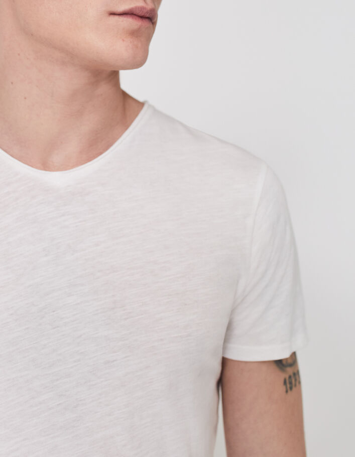 T-shirt L'Essentiel blanc col V Homme