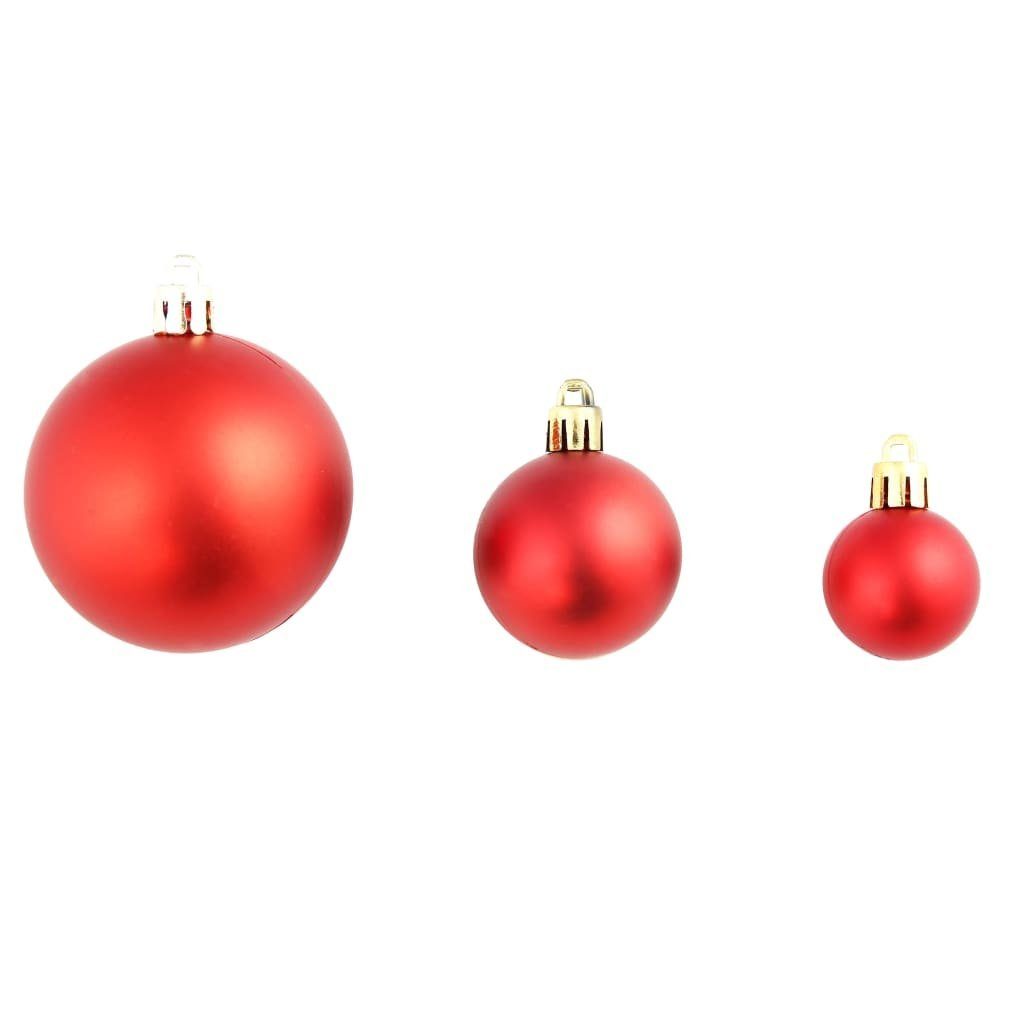 vidaXL Christbaumschmuck 100-tlg. Weihnachtskugel-Set 3/4/6 cm Rot (100-tlg)