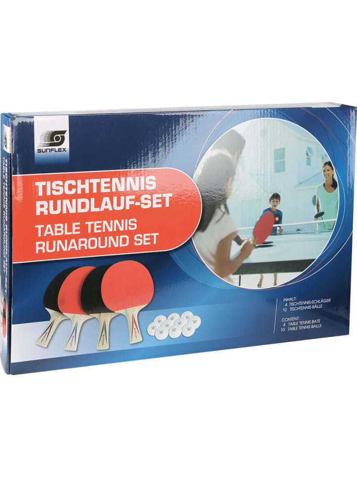 Sunflex Tischtennisset Rundlauf, 14 Teilig, mit 4 Schläger günstig kaufen onesize