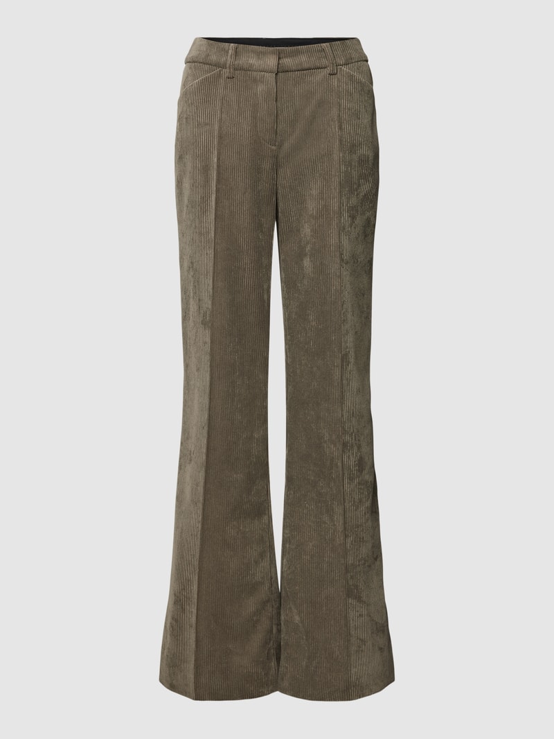 Anzughose aus Cord in khaki