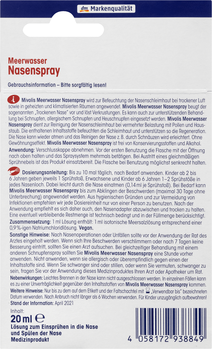 Meerwasser Nasenspray, 20 ml