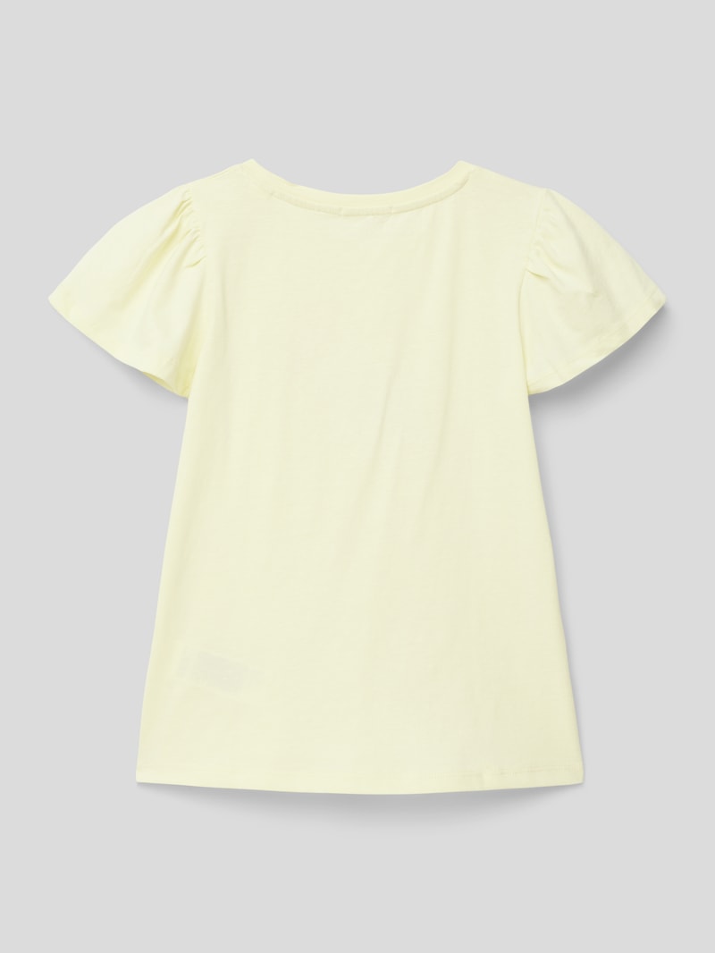 T-Shirt mit Motiv-Print in hellgelb