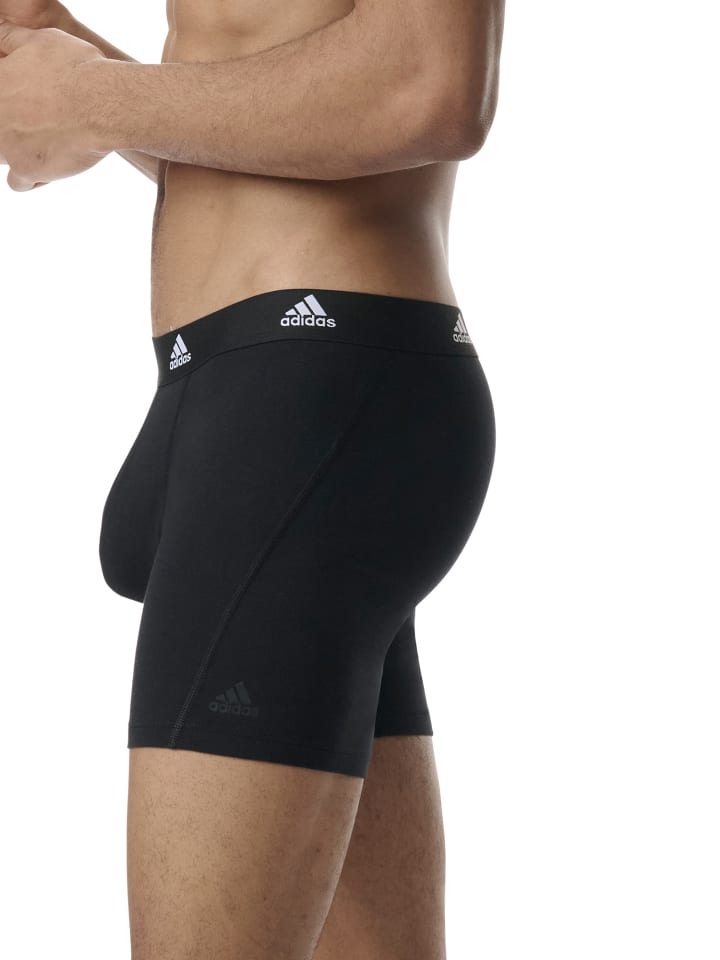 adidas Trunk Boxer Brief mit längerem Bein - Active Flex Cotton in Schwarz günstig kaufen