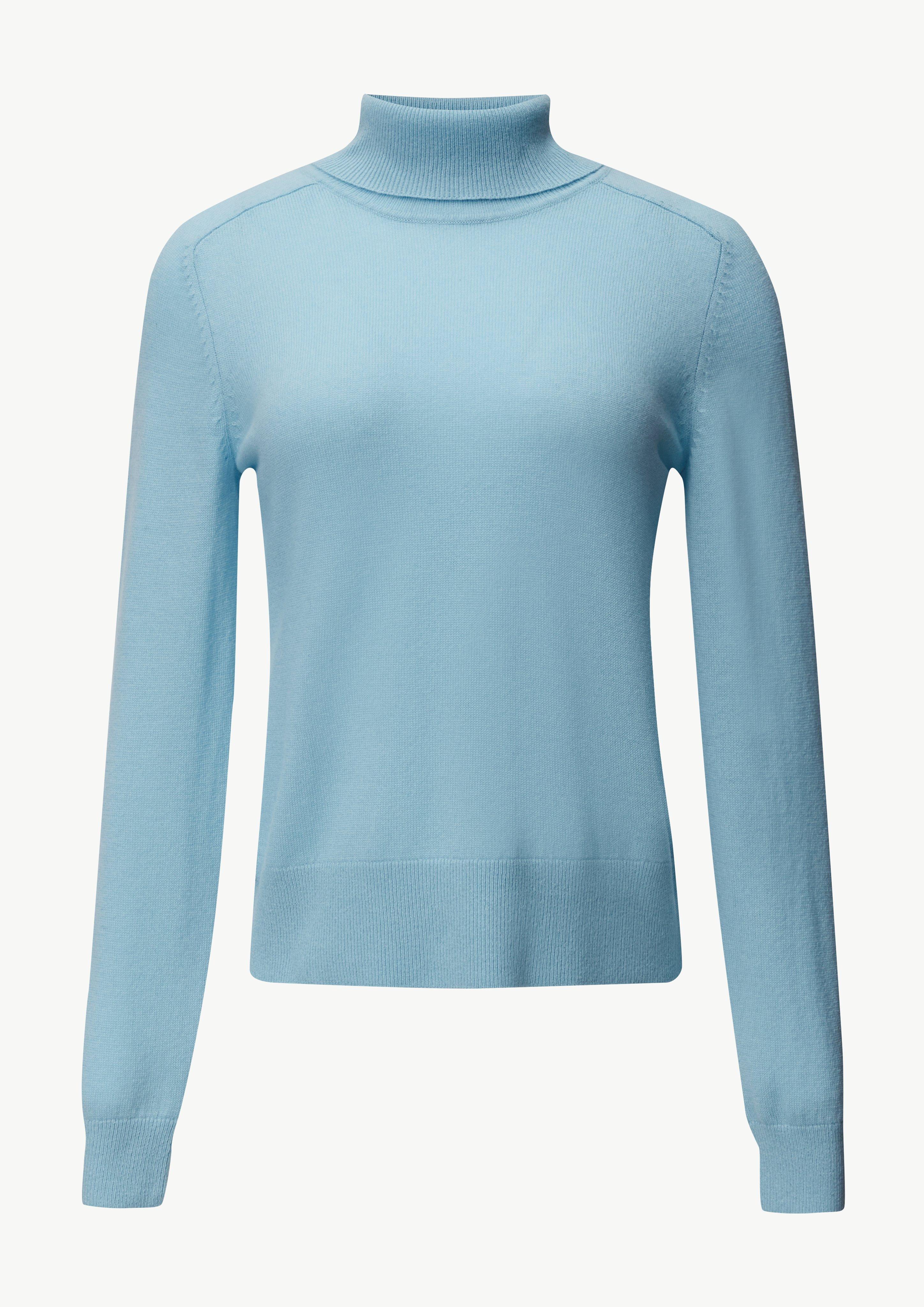 Kuschliger Strickpullover mit Rollkragen - hellblau