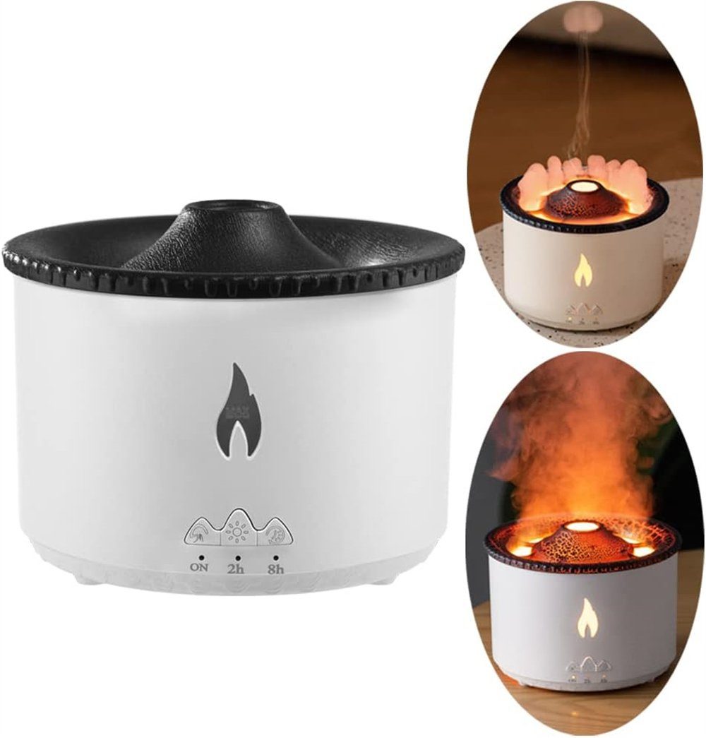 TIKOO Luftbefeuchter Luftbefeuchter - Vulkan-Flammen-Aromadiffusor für den Hausgebrauch, 0,36 l Wassertank