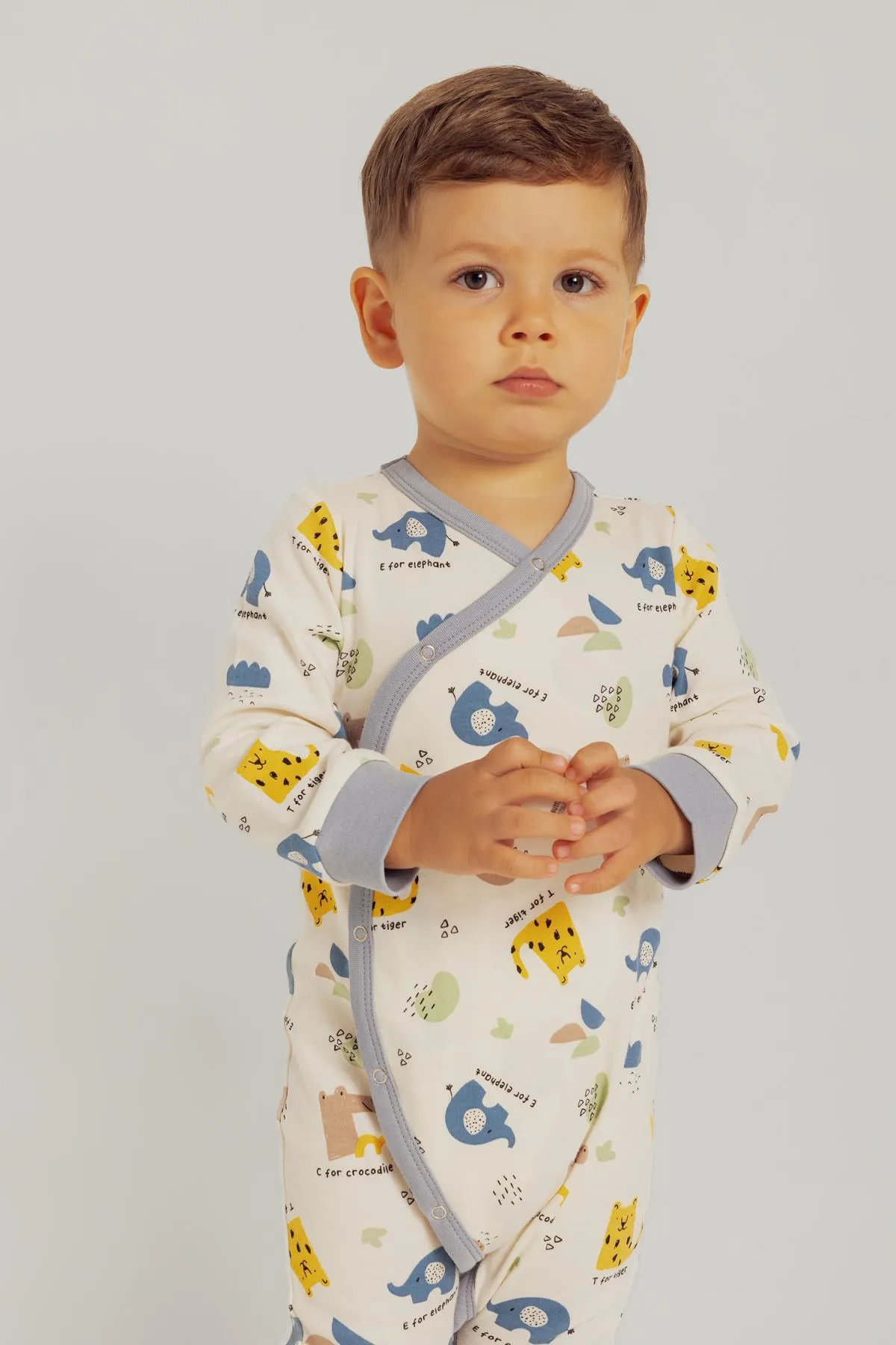 DeFacto  Langärmliger Overall mit Safari-Aufdruck für Neugeborene für Babys