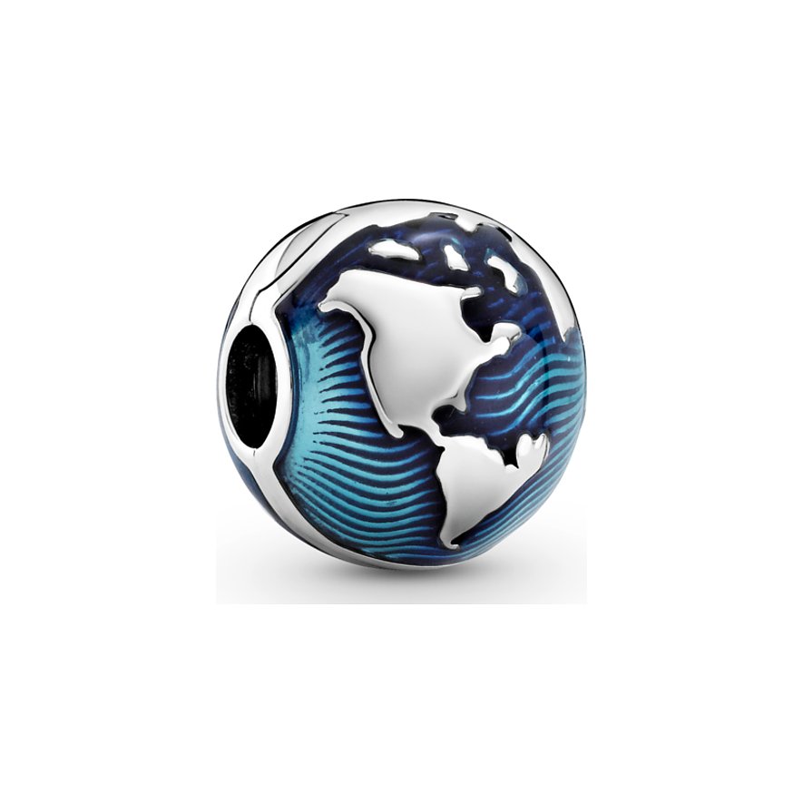 Pandora Charm Moments Blauer Globus Clip