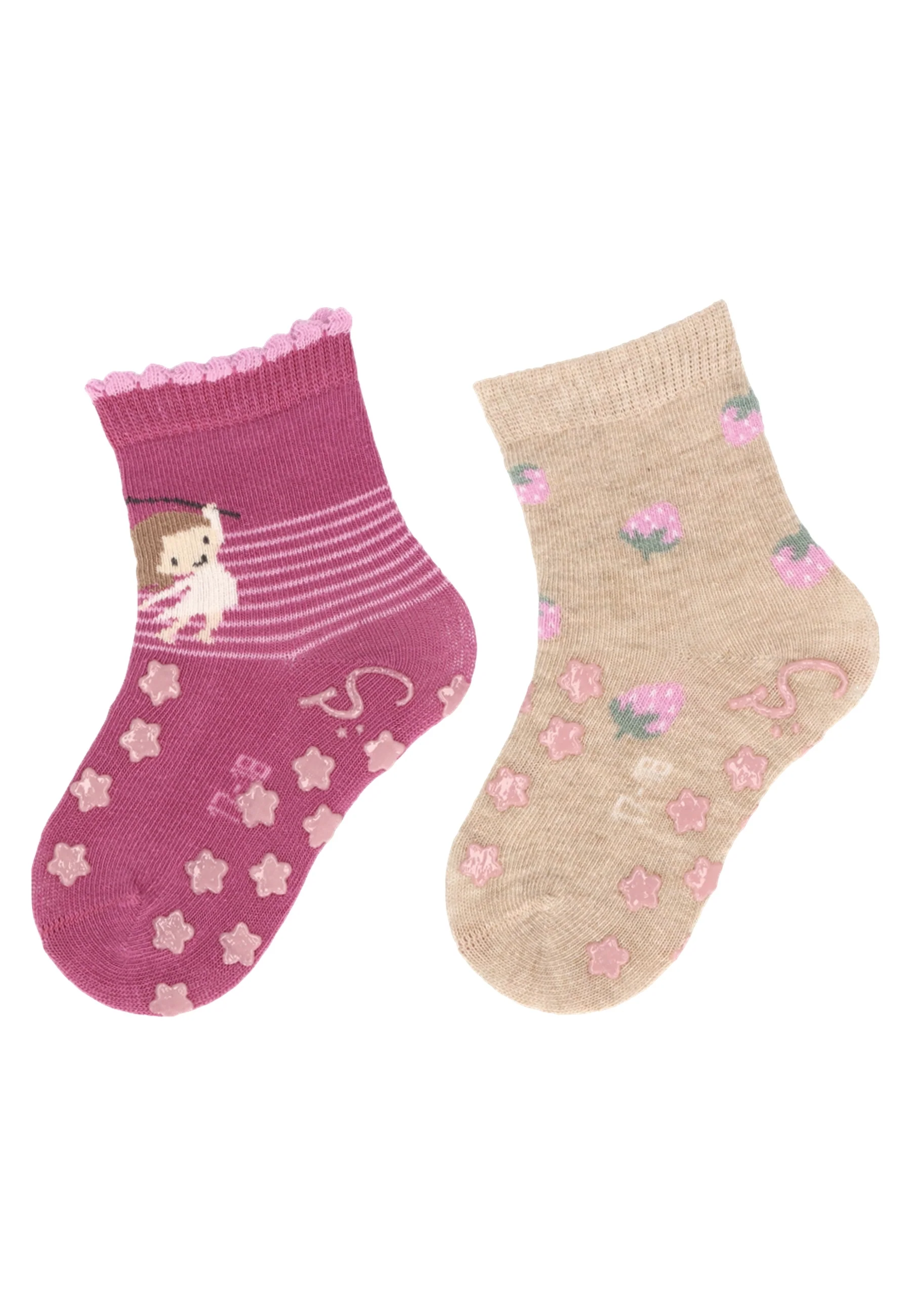 ABS Krabbelsocken im 2er Pack mit Motiv Kind
