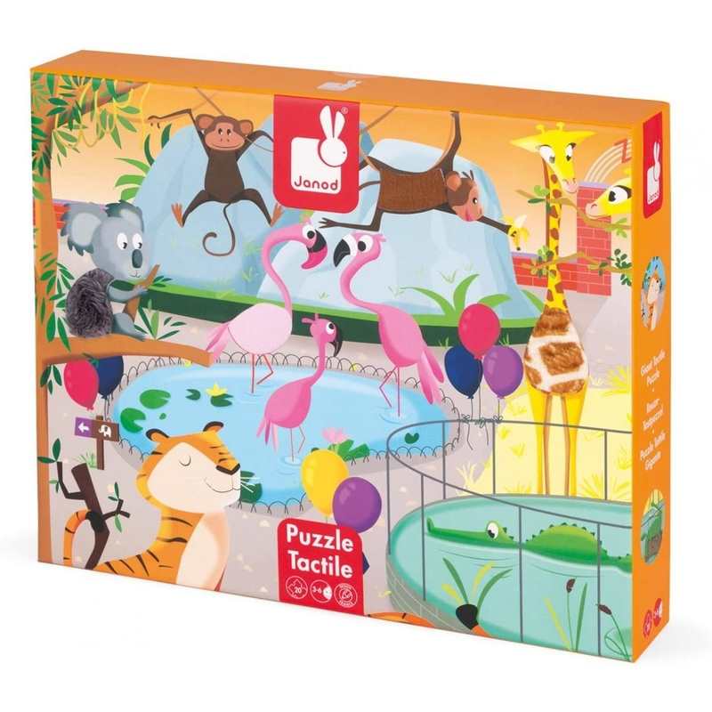 Puzzle tactile une journée au zoo 20 pièces