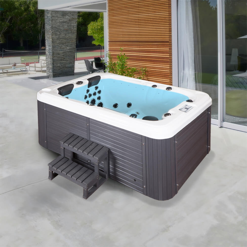Home Deluxe Outdoor Whirlpool BEACH - Mit Treppe und Thermoabdeckung