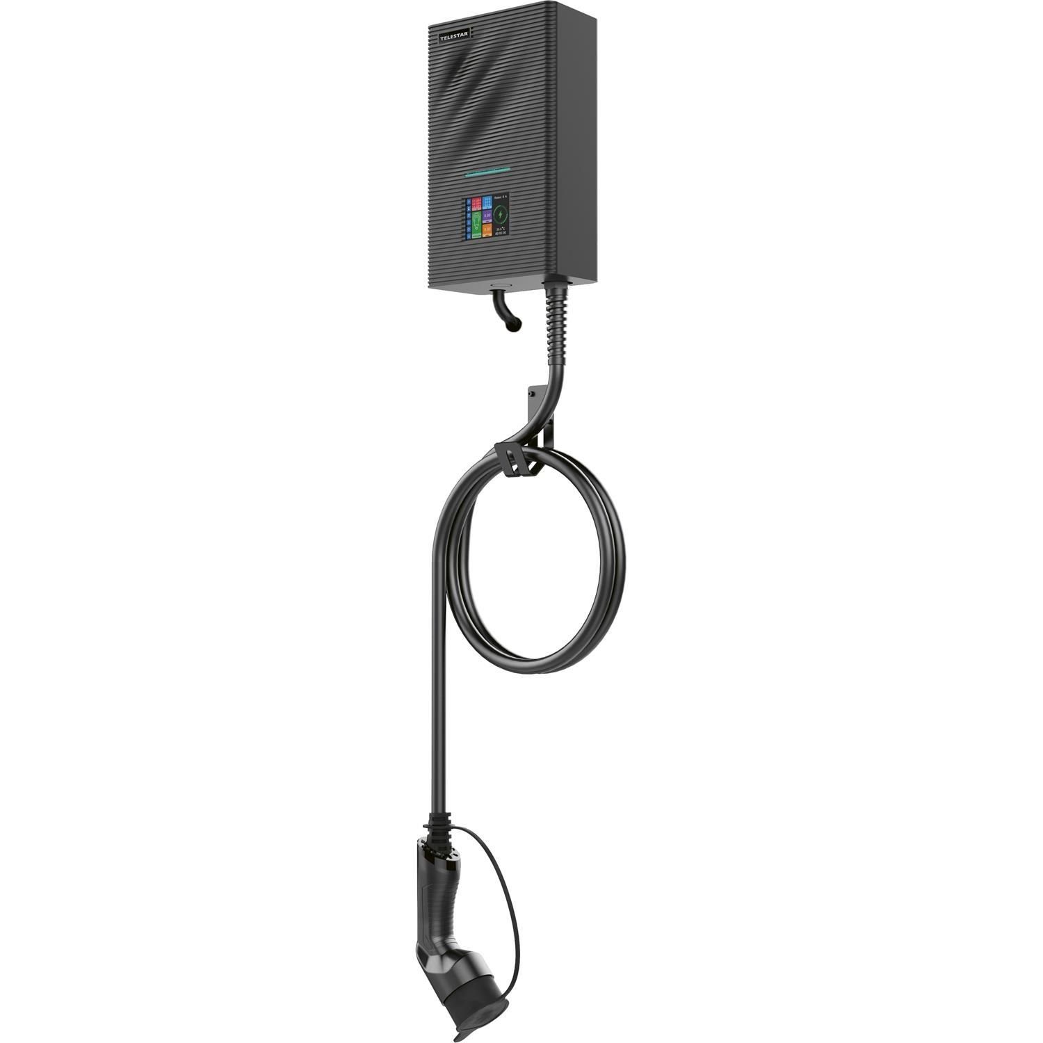 TELESTAR Elektroauto-Ladestation EC 311 S6 Wallbox (6m Ladekabel Typ2,11 kW, KfW förderfähig, Smart), 3, Freischaltung der Ladevorgänge über Touchscreen Smartphone App