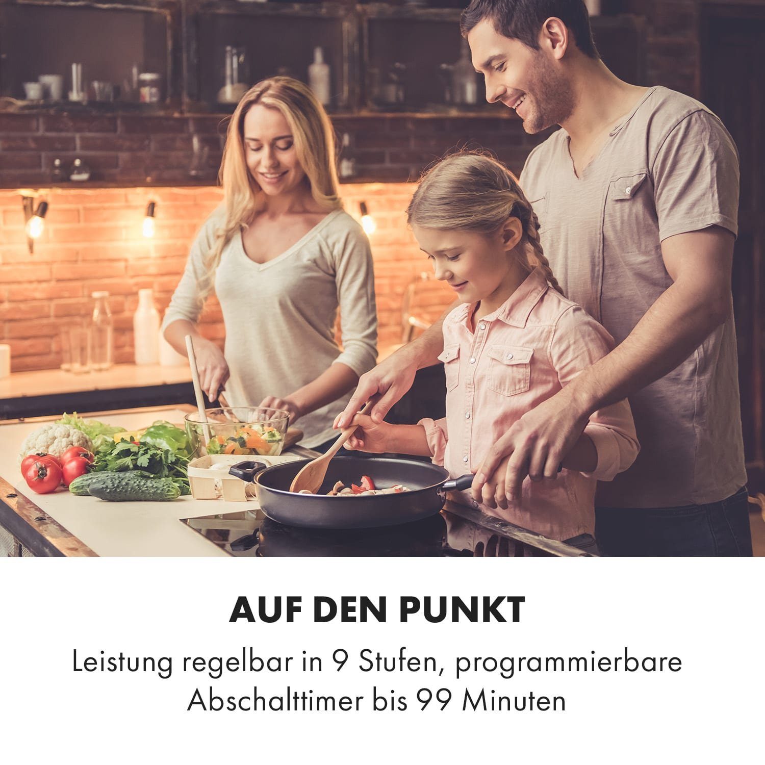 Klarstein Induktions-Kochfeld Delicatessa 90 Slim Einbaukochfeld Induktion 4 Zonen 7000W Autark CP11-Delicatessa-Sli, Einbau Induktionskochfeld 4 Platten Glaskeramik autark Kochfeld