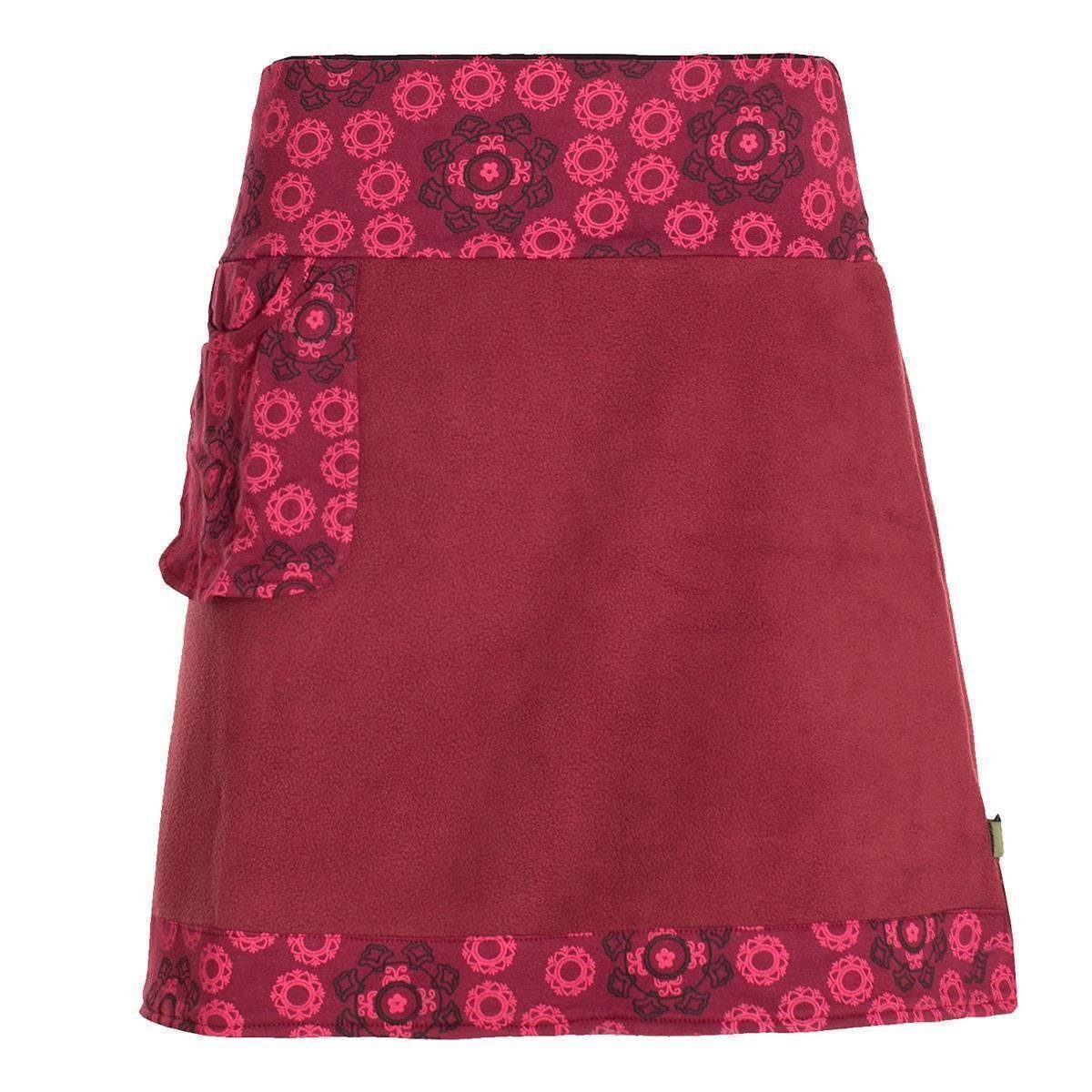 Vishes Minirock Thermorock warmer Side-Bag Damen Winterrock kurz Fleece Hippie, Goa, Retro Style